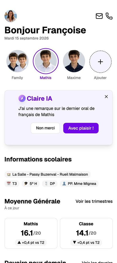 EduClair — vue par enfant