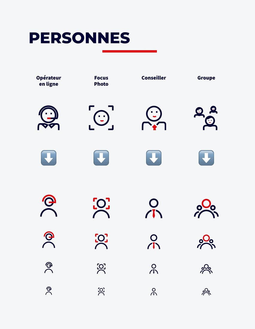 Famille Personnes, du 64 au 24 px